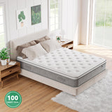 TeQsli Double Mattress 4FT6, 10 Inch Medium Firm Gel Memory Foam Pocket Sprung Hybrid Mattress Orthopedic for Pressure Relief Motion Isolation - Edge Support & OEKO-TEX 100, 135x190x25cm TeQsli