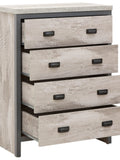 GFW Boston Bedroom Furniture Sets With 2 Bedside Table, Chest Of Drawers & Wardrobe, Contemporary Wooden Matching Cabinets for Bedroom Sets, Grey, 4 Piece Furniture Suites GFW