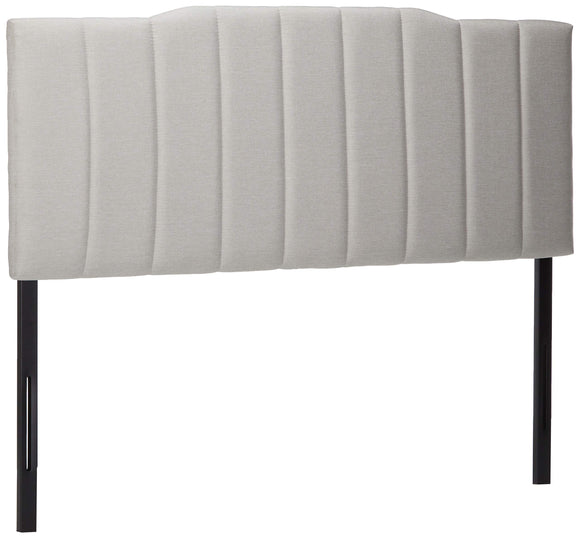 Zinus Satish Upholstered Channel Stitched Headboard in Light Grey, Full ZINUS