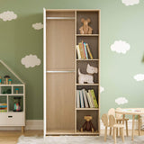 Junior Vida Neptune 1 Door Wardrobe Bedroom Clothes Rail Storage Children's Kids Furniture (White & Oak) Junior Vida