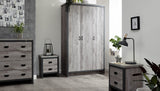 GFW Boston Bedroom Furniture Sets With 2 Bedside Table, Chest Of Drawers & Wardrobe, Contemporary Wooden Matching Cabinets for Bedroom Sets, Grey, 4 Piece Furniture Suites GFW