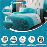 GC GAVENO CAVAILIA King Size Duvet Covers Set (230cm x 220cm) Polycotton - Quilt Bedding Comforter Covers - Teal GC GAVENO CAVAILIA