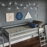 Vida Designs Sydney High Sleeper Cabin Bunk Bed With Ladder, Solid Pine Wood Frame, Kids Children, Single 3 Foot, Grey Vida Designs