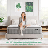 TeQsli Double Mattress 4FT6, 10 Inch Medium Firm Gel Memory Foam Pocket Sprung Hybrid Mattress Orthopedic for Pressure Relief Motion Isolation - Edge Support & OEKO-TEX 100, 135x190x25cm TeQsli