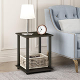 Furinno Simplistic 2-Pack End Table, Side Table, Nightstand, Espresso/Black, 39.6 x 39.6 cm (2-Pack) Furinno
