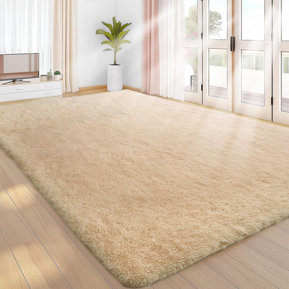 Sour Lemon Rugs Living Room 160x230cm, Beige Area Rugs for Bedroom, Washable Anti Slip Extra Large Shaggy Soft Rug Fluffy Modern Floor Carpets Mat Beside Rugs for Kids Living Room Sour Lemon