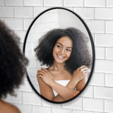 HBCY Creations Round Wall Mirror - 24" / 61cm, Black Frame - Silver Backed Mirror with Metal Frame - Shatter Resistant, Safe Hanging - Minimalist Design for Entryway, Bathroom, Living Room & More HBCY Creations