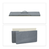 Relaxdays Shelving System, Chest of Drawers, Standing Shelf with Boxes, HxWxD: 54.5 x 100 x 30 cm, Metal and Wood, Grey Relaxdays
