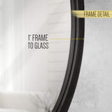 HBCY Creations Round Wall Mirror - 24" / 61cm, Black Frame - Silver Backed Mirror with Metal Frame - Shatter Resistant, Safe Hanging - Minimalist Design for Entryway, Bathroom, Living Room & More HBCY Creations