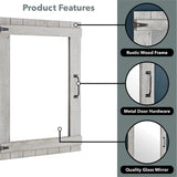 FirsTime & Co. Weathered Barn Accent Wall Mirror, 32" x 24", Rustic Gray FirsTime & Co.