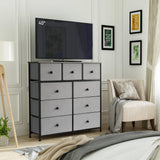 LYNCOHOME Chest of Drawer Bedroom, Drawers Storage Unit, Fabric Dresser with Metal Frame and Wooden Top, for Bedroom Living room, Nursery, Closet LYNCOHOME