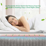 TeQsli Double Mattress 4FT6, 10 Inch Medium Firm Gel Memory Foam Pocket Sprung Hybrid Mattress Orthopedic for Pressure Relief Motion Isolation - Edge Support & OEKO-TEX 100, 135x190x25cm TeQsli