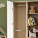 Junior Vida Neptune 1 Door Wardrobe Bedroom Clothes Rail Storage Children's Kids Furniture (White & Oak) Junior Vida