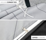 LAZZARO King Size Duvet Set, Non-Iron Kingsize Duvet Covers Bedding Sets, 3 Pcs with Zipper Closure + 2 Pillowcases 230 cm x 220cm Black/White/Grey lazzaro home feel the difference