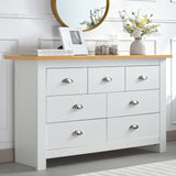 Blisswood 3 Piece Bedroom Furniture Set With 3 Door Wardrobe & 4+3 Drawer Chest of Drawer + 2 Drawer Bedside Table Cabinet for Bedroom Storage Furniture (White & Oak) Blisswood