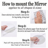 Round Wall Mounted Acrylic Mirror: Frameless, Easy to Stick, Strong, Lightweight Mirrors-Interiors