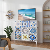 LYNCOHOME Chest of Drawers, Fabric Storage Unit with Deep and Large Drawers, 9 Drawers Wide Dresser with Metal Frame and Wooden Top for Bedroom, Living room, Kid's room, Closet, Entryway. LYNCOHOME