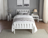 Home Treats 3ft Single Bed In White Solid Pine Wooden Frame Perfect For Adults Kids Teenagers Fitted Slats Strong Support Legs With Smooth Finish (Single) Home Treats