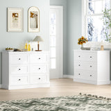 FOREHILL Bedroom Chest of Drawers White Storage Cabinet with 6 Drawers White Sideboard Dresser Drawers for Living Room Hallway 108x40x87cm FOREHILL