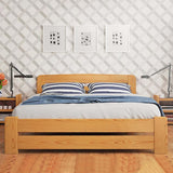 Nodax Small Double Bed Frame – Solid Pine Wooden Bed Frames for Adults, F1 Easy Assemble Bed with Sturdy Slats & Extra Four Supportive Legs, Comfortable Bedroom Furniture | 4ft (120x190 cm, Alder) Nodax