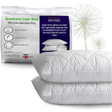 Adam Home Pillows 2 Pack Hotel Quality with Quilted Cover (2 Pillows) Filled Pillows for Stomach, Back and Side Sleeper, Down Alternative Bed Pillow-Soft Hollow-Fiber Hotel Pillows Adam Home