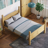 Vida Designs - Corona Double Bed Frame, 4 ft 6 in, High Foot End, Made from Distressed Waxed Pine, Solid Wood, Beige, 110 x 149 x 207 cm, Vida Designs