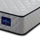 BEDZONLINE Hybrid Memory Foam & Spring Mattress - 4ft6 Double | 20cm Thick Hydro Memory Foam & Spring Coil Mattress | Body Support, Spinal Alignment & Pressure Relief | UK Made & Hypoallergenic BEDZONLINE