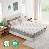 TeQsli Double Mattress 4FT6, 10 Inch Medium Firm Gel Memory Foam Pocket Sprung Hybrid Mattress Orthopedic for Pressure Relief Motion Isolation - Edge Support & OEKO-TEX 100, 135x190x25cm TeQsli