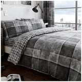 GC GAVENO CAVAILIA Checkered Duvet Cover King Size (230cm x 220cm) | Polycotton Bedding Sets King Size | Washable Linen | Grey GC GAVENO CAVAILIA