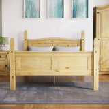 Vida Designs - Corona Double Bed Frame, 4 ft 6 in, High Foot End, Made from Distressed Waxed Pine, Solid Wood, Beige, 110 x 149 x 207 cm, Vida Designs