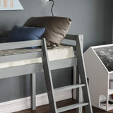 Vida Designs Sydney High Sleeper Cabin Bunk Bed With Ladder, Solid Pine Wood Frame, Kids Children, Single 3 Foot, Grey Vida Designs