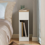 SoBuy FBT111-WN, Bedside Table Nightstand Side Table End Table Sofa Table Telephone Table Lamp Table with Drawer, White & Natural SoBuy