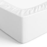 Amazon Basics Microfiber Fitted Sheets, Bright White, 90 x 190 x 30 cm Amazon Basics