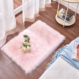 Cumay Super Soft Fluffy Faux Sheepskin Bedside Rugs, Shaggy Silky Plush Carpet For Bedrooms Rugs Living Room Kids Rooms Decor(23.6 x 35.4 inch, Pink) Cumay