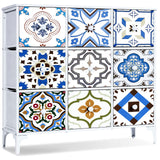 LYNCOHOME Chest of Drawers, Fabric Storage Unit with Deep and Large Drawers, 9 Drawers Wide Dresser with Metal Frame and Wooden Top for Bedroom, Living room, Kid's room, Closet, Entryway. LYNCOHOME