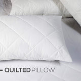 Adam Home Pillow 1 Pack Hotel Quality with Quilted Cover- Premium Filled Pillows for Stomach, Back and Side Sleeper Pillow, Down Alternative Bed Pillow-Soft Hollow-Fiber Hotel Pillow Adam Home