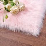 Cumay Super Soft Fluffy Faux Sheepskin Bedside Rugs, Shaggy Silky Plush Carpet For Bedrooms Rugs Living Room Kids Rooms Decor(23.6 x 35.4 inch, Pink) Cumay