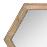 Stonebriar Decorative 24" Hexagon Hanging Wall Mirror with Natural Wood Frame and Attached Hanging Bracket Stonebriar