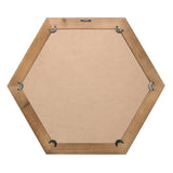Stonebriar Decorative 24" Hexagon Hanging Wall Mirror with Natural Wood Frame and Attached Hanging Bracket Stonebriar
