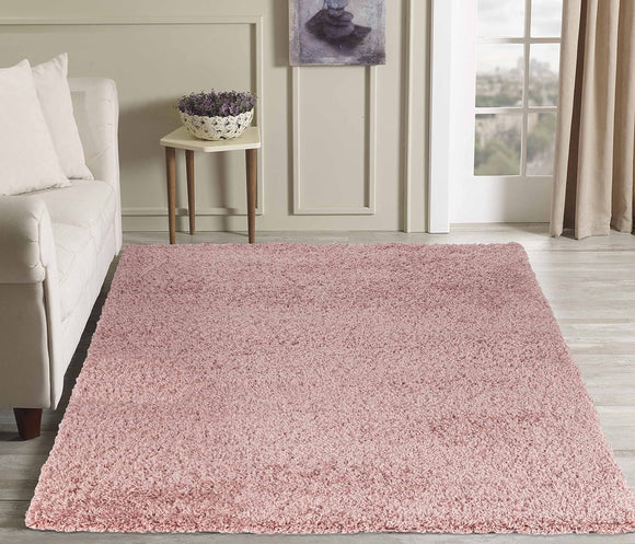 Serdim Rugs Living Room Shaggy Area Rugs, Polypropylene, Baby Pink, 120x170cm(4'x5'6) Serdim Rugs