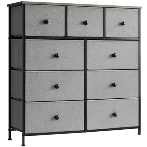 LYNCOHOME Chest of Drawer Bedroom, Drawers Storage Unit, Fabric Dresser with Metal Frame and Wooden Top, for Bedroom Living room, Nursery, Closet LYNCOHOME