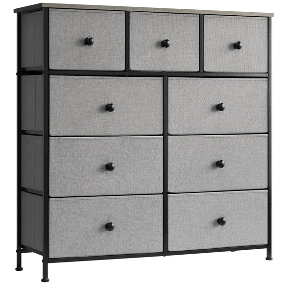 LYNCOHOME Chest of Drawer Bedroom, Drawers Storage Unit, Fabric Dresser with Metal Frame and Wooden Top, for Bedroom Living room, Nursery, Closet LYNCOHOME