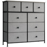 LYNCOHOME Chest of Drawer Bedroom, Drawers Storage Unit, Fabric Dresser with Metal Frame and Wooden Top, for Bedroom Living room, Nursery, Closet LYNCOHOME