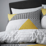Catherine Lansfield Larsson Geo Reversible Single Duvet Cover Set with Pillowcase Ochre Yellow Catherine Lansfield