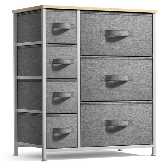 Sorbus Dresser with 7 Drawers - Chest Organizer Tower Unit with Steel Frame, Wood Top, Easy Pull Fabric Bins - Storage Furniture for Bedroom, Hallway, Closet & Office Organization Sorbus