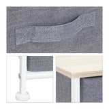 Relaxdays Shelving System, Chest of Drawers, Standing Shelf with Boxes, HxWxD: 54.5 x 100 x 30 cm, Metal and Wood, Grey Relaxdays