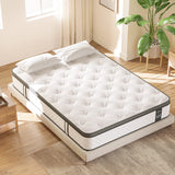 TeQsli 4FT6 Double Mattress 10 Inch Gel Memory Foam Pocket Spring Hybrid Mattress, Medium Firm Orthopedic Mattress Back Pain Relief - Edge Support & OEKO-TEX Certified Mattress 135x190x25cm TeQsli