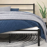 Zinus Geraldine Double Bed frame - Bed 135x190 cm - 28cm Height - Metal Platform Bed frame with Headboard and Footboard - Black ZINUS