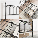 JURMERRY Double Metal Bed Frame Modern Style with Headboard and Footboard Heavy Duty No Box Spring Needed, Noise Free,Black JURMERRY