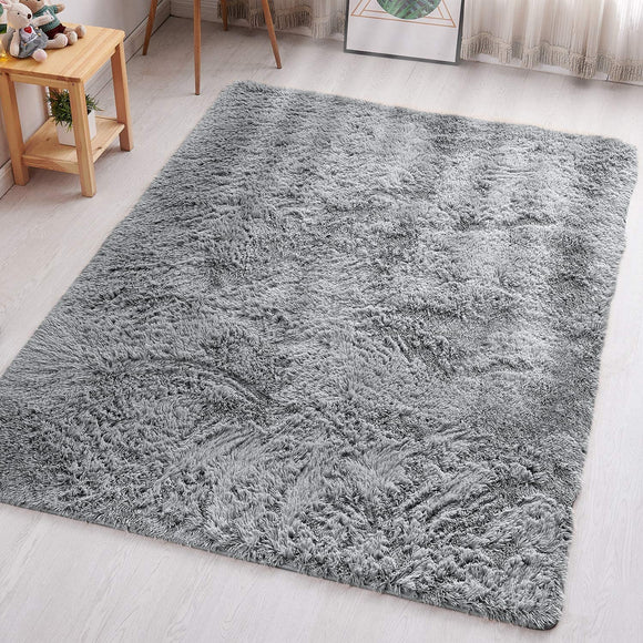 Aspire Homeware Rugs Living Room - Grey Area Rugs for Bedroom Anti Slip - Modern Super Soft Fluffy Shaggy Runner Rug Thick Pile Non Shedding, 60cm x 110 cm Aspire Homeware